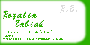 rozalia babiak business card